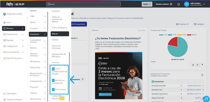 Forma de identificar páginas personalizadas en Adm Cloud.